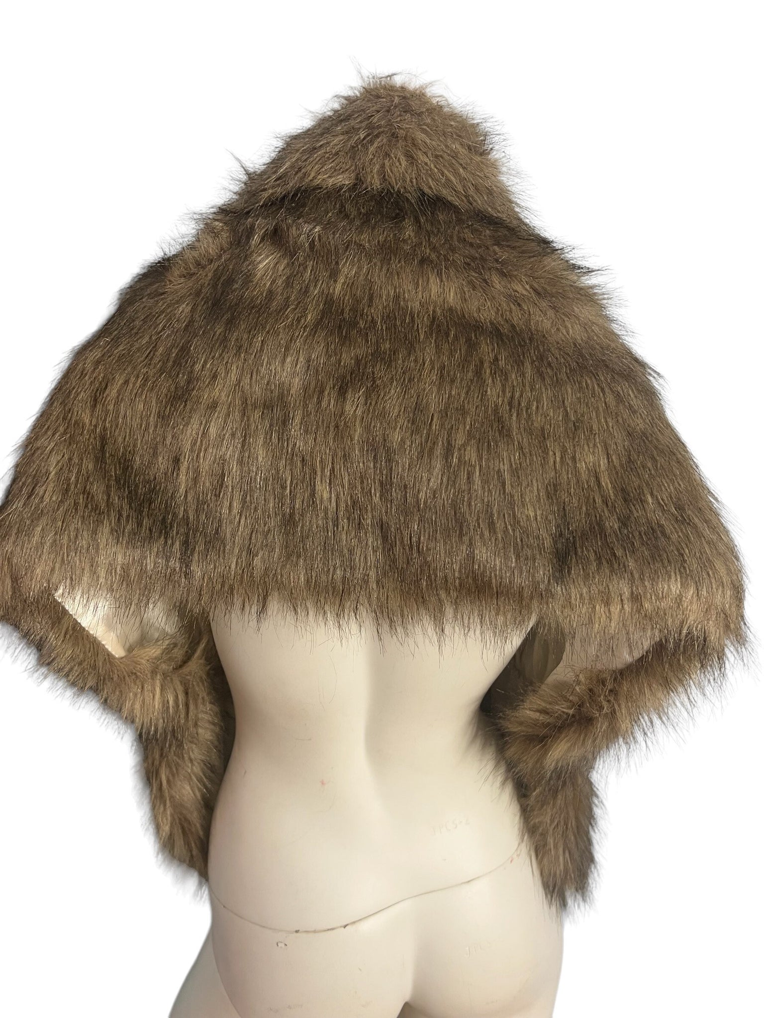 Vintage faux fur shawl brown