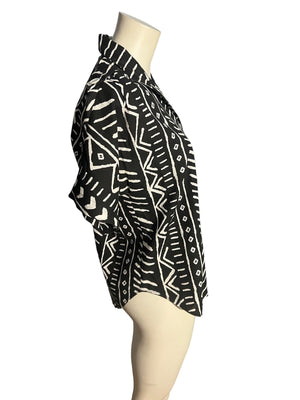 Vintage 80's black & white shirt M Judy Bond