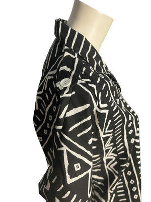 Vintage 80's black & white shirt M Judy Bond