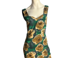 Vintage 50's 60's floral rayon dress S M