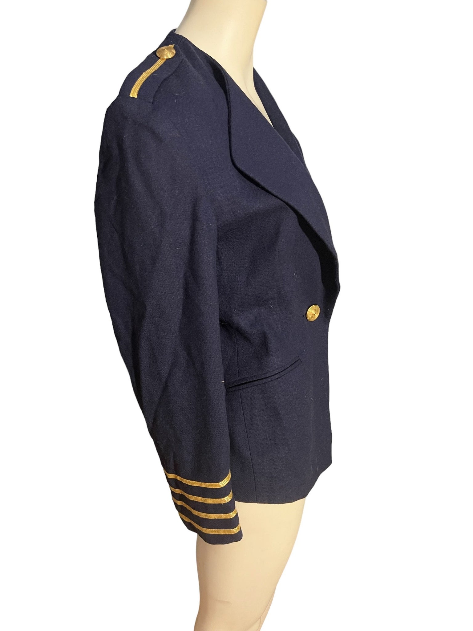 Vintage 80's Navy military officer blazer S The Limited