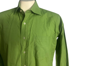 Vintage 70's green dress shirt Don Quixote L