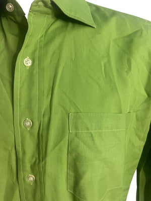 Vintage 70's green dress shirt Don Quixote L