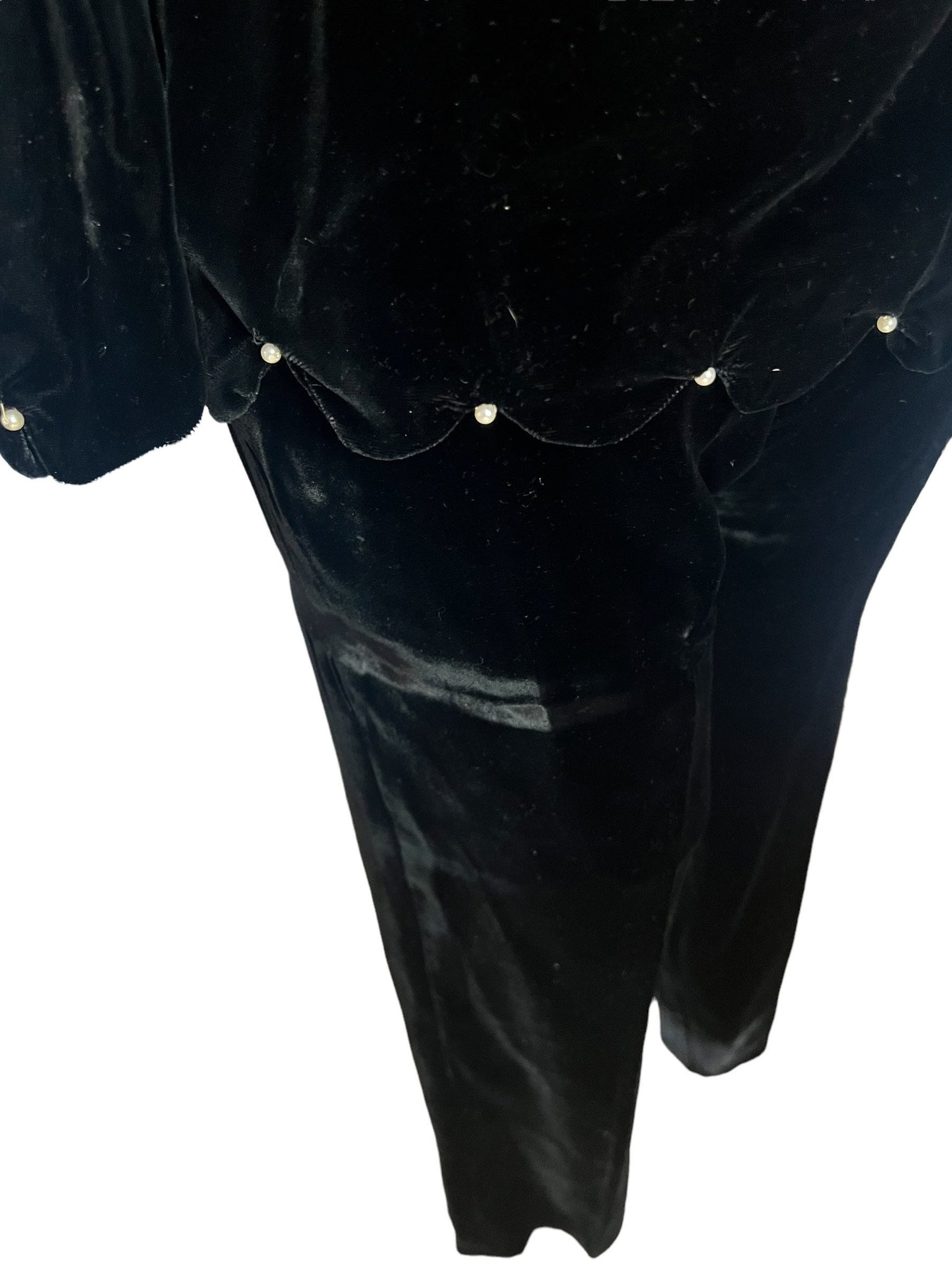 Vintage 80's black velvet suit costume M