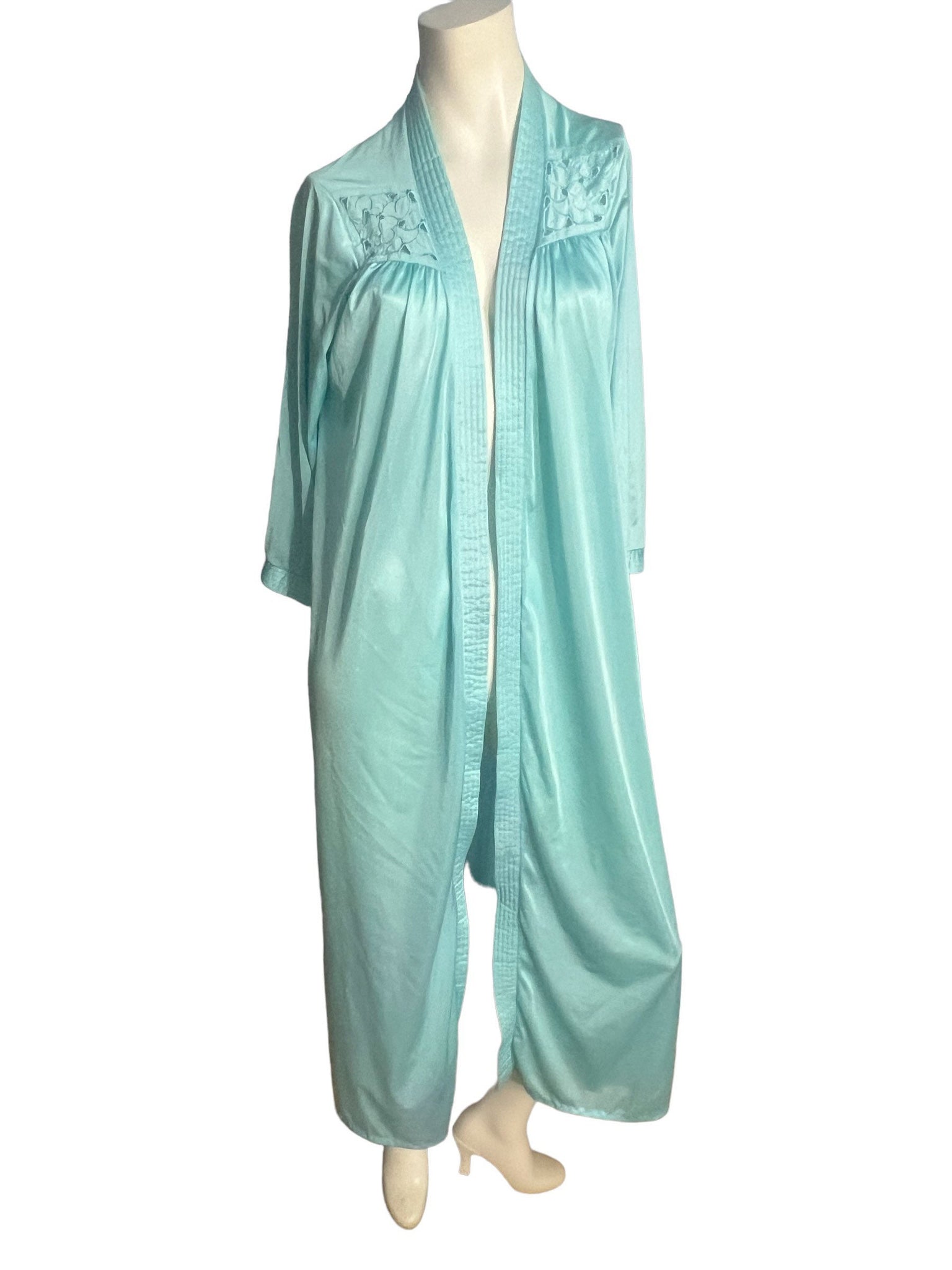 Vintage 70's turquoise robe Glencraft L