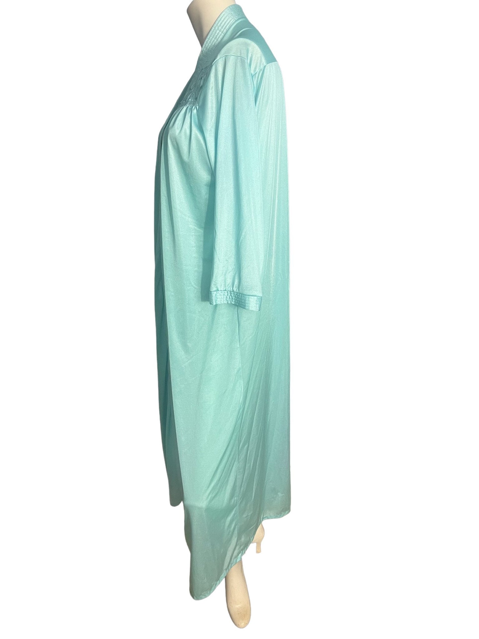 Vintage 70's turquoise robe Glencraft L