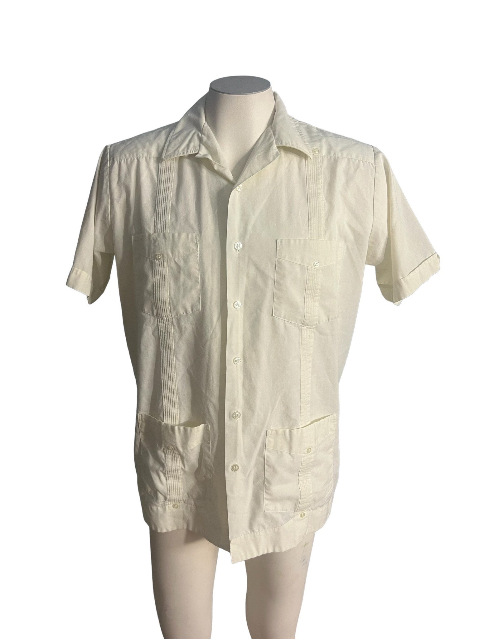 Vintage Guayabera off white shirt M