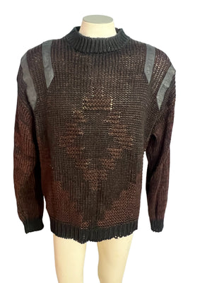 Vintage 80's brown and black sweater L Gabrielle