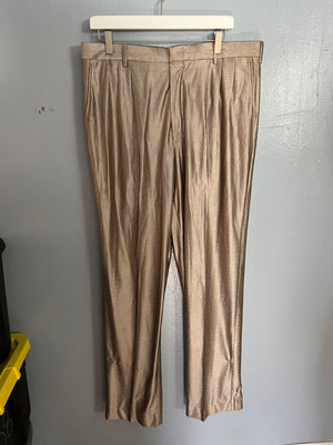 Vintage 70's tan shiny pants slacks 36 x 35.5