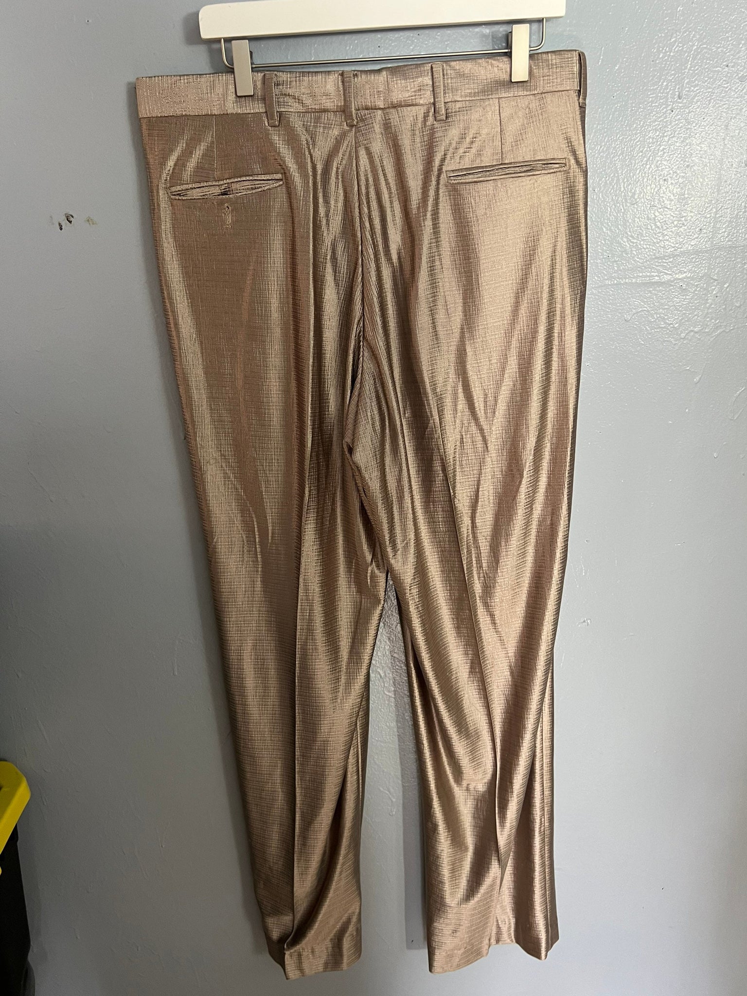 Vintage 70's tan shiny pants slacks 36 x 35.5