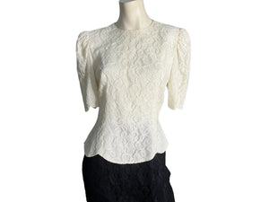 Vintage 80's black & white lace dress 10 Spenser Jeremy