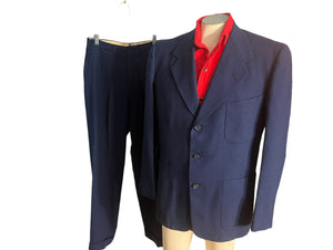 Vintage 60's blue wool suit 42 Stallion