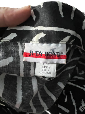 Vintage 80's black & white shirt M Judy Bond