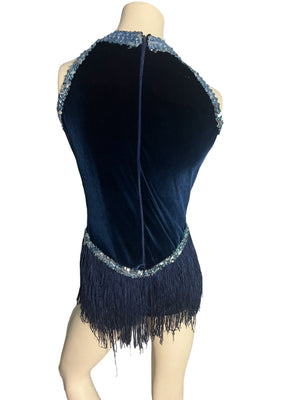 Vintage Algy blue velvet costume L