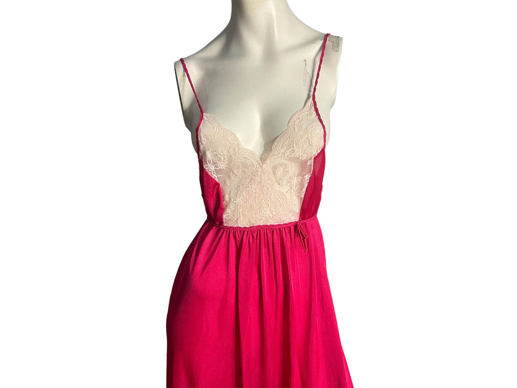 Vintage 70's pink long nightgown M