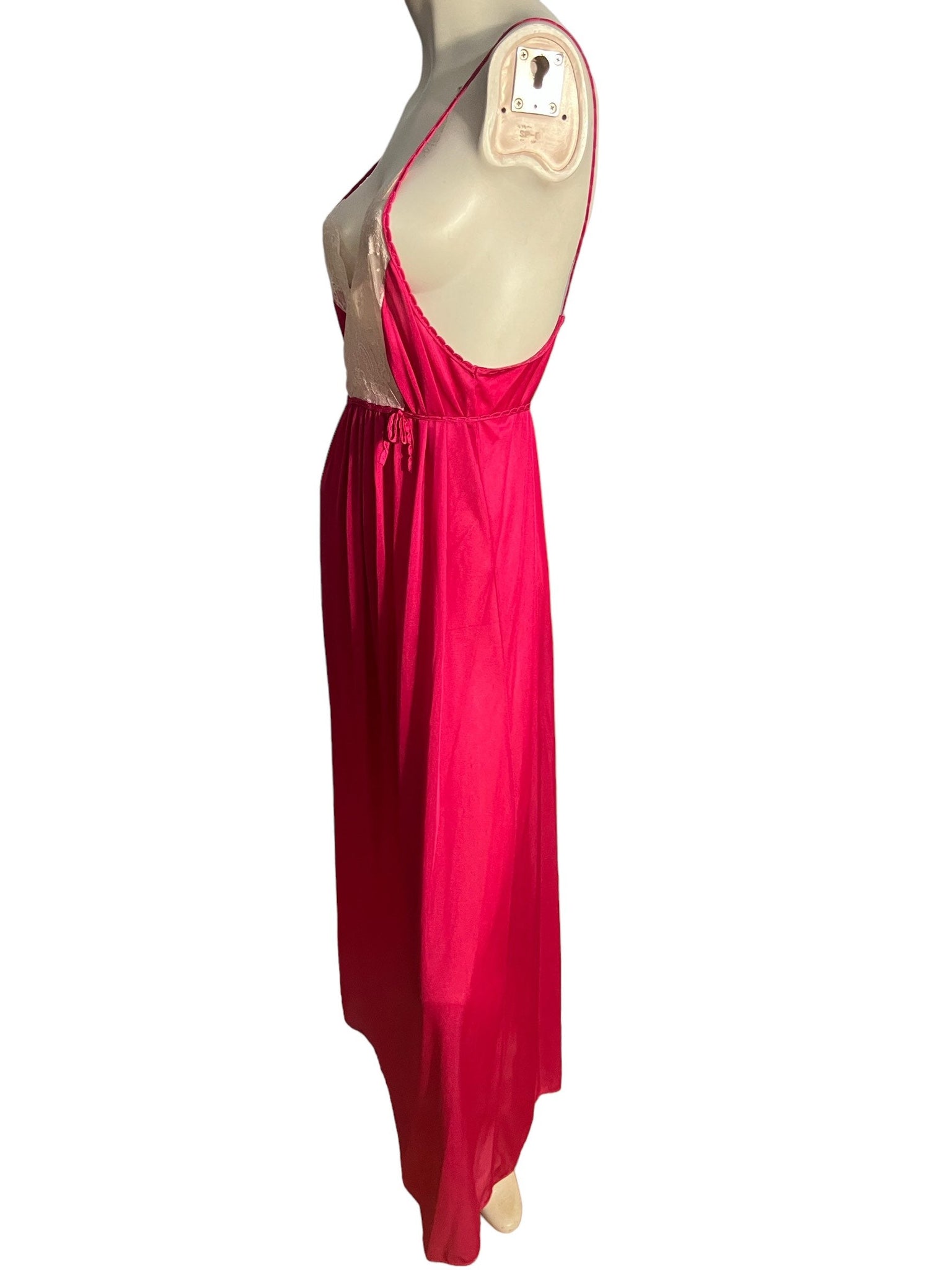 Vintage 70's pink long nightgown M