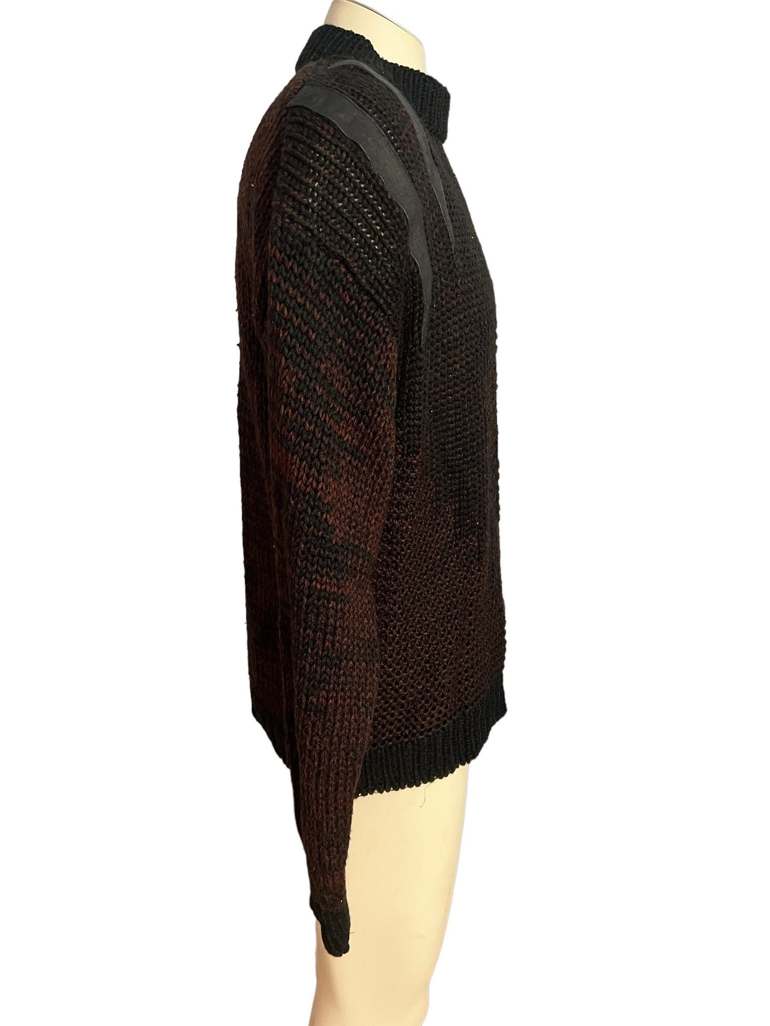 Vintage 80's brown and black sweater L Gabrielle