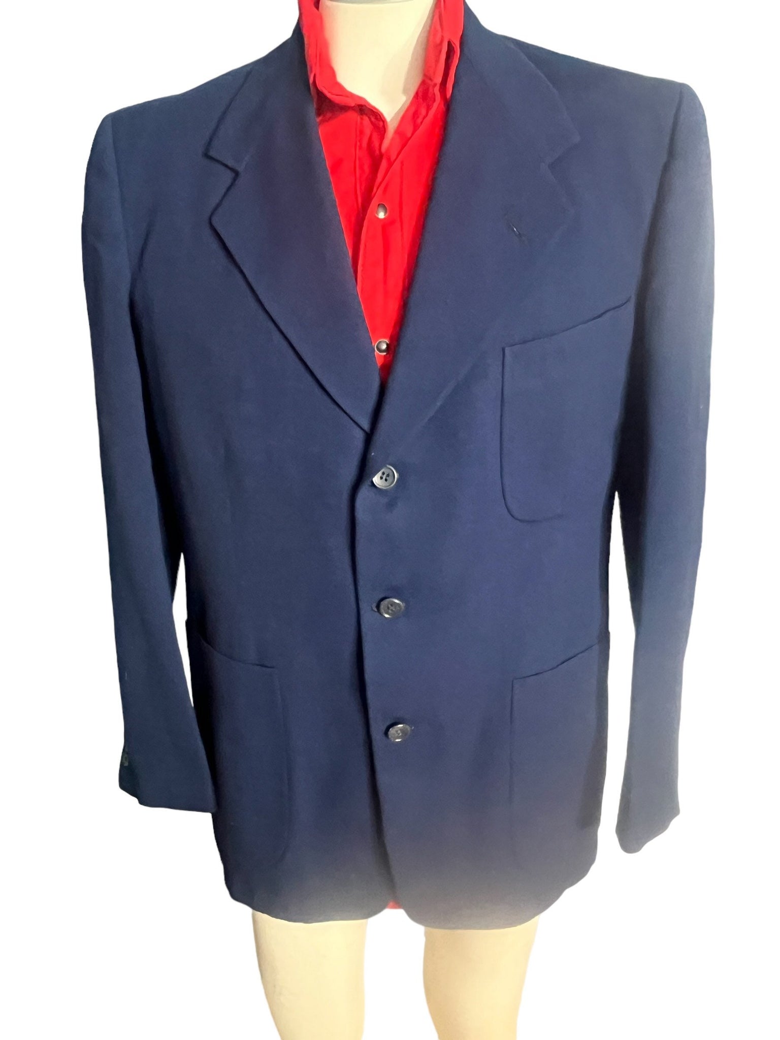 Vintage 60's blue wool suit 42 Stallion