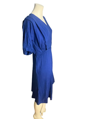 Vintage 80's woven blue dress M