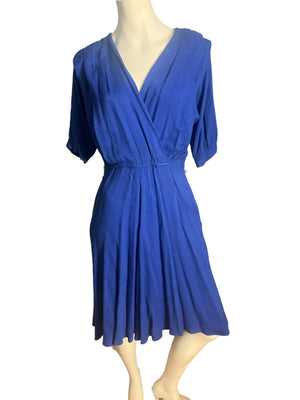 Vintage 80's woven blue dress M