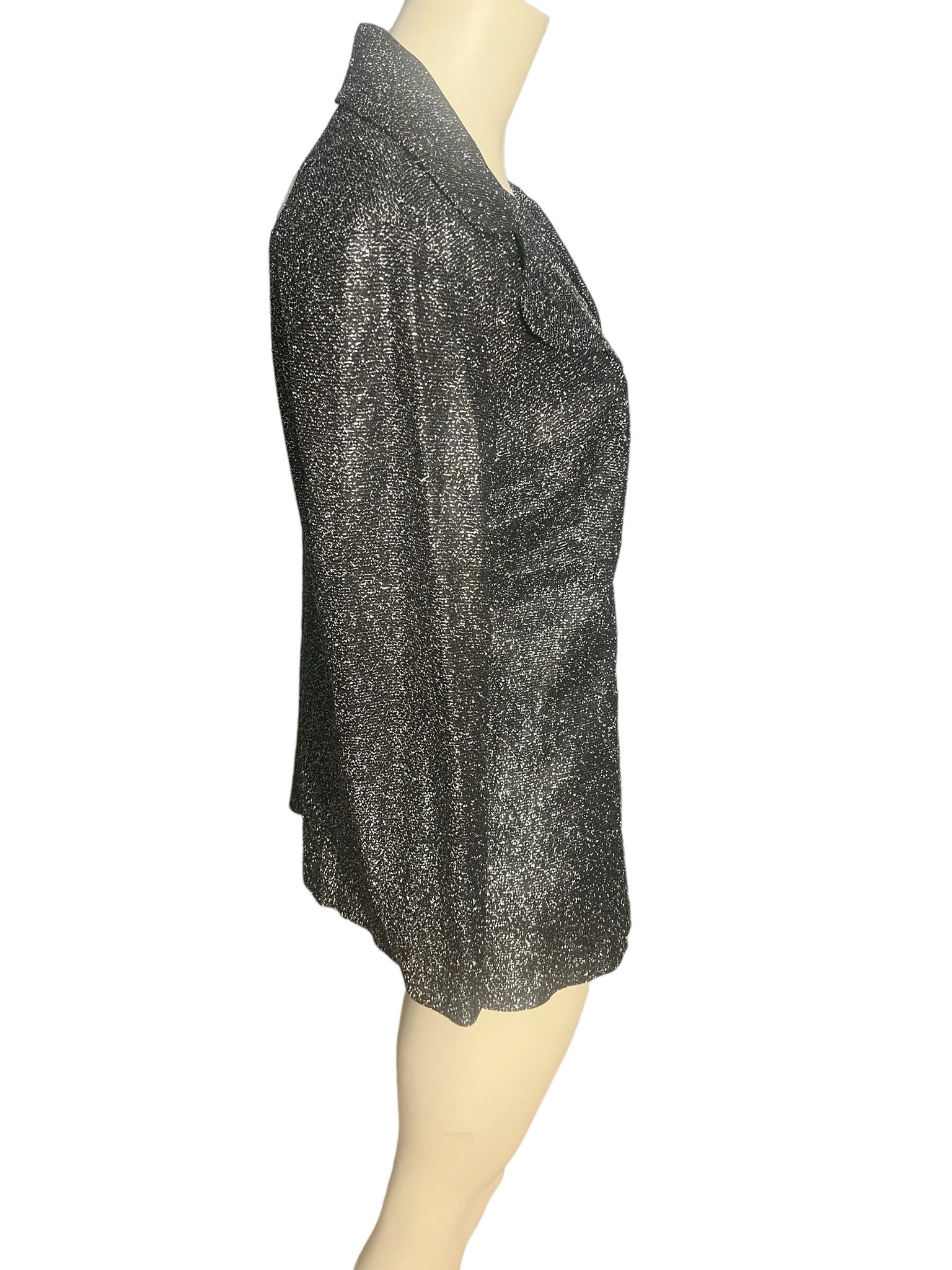 Vintage 70's black & silver jacket and top M L