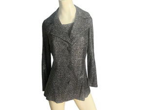 Vintage 70's black & silver jacket and top M L