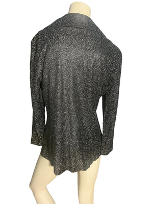 Vintage 70's black & silver jacket and top M L