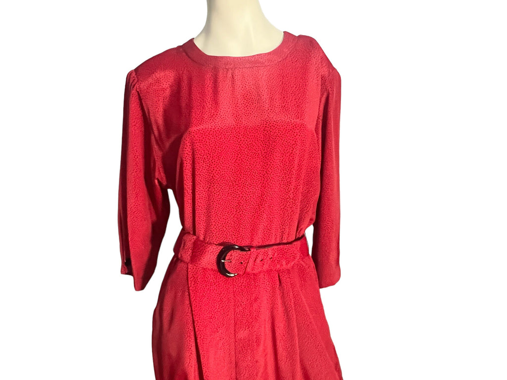 Vintage 80's red Lady Carol dress L 16