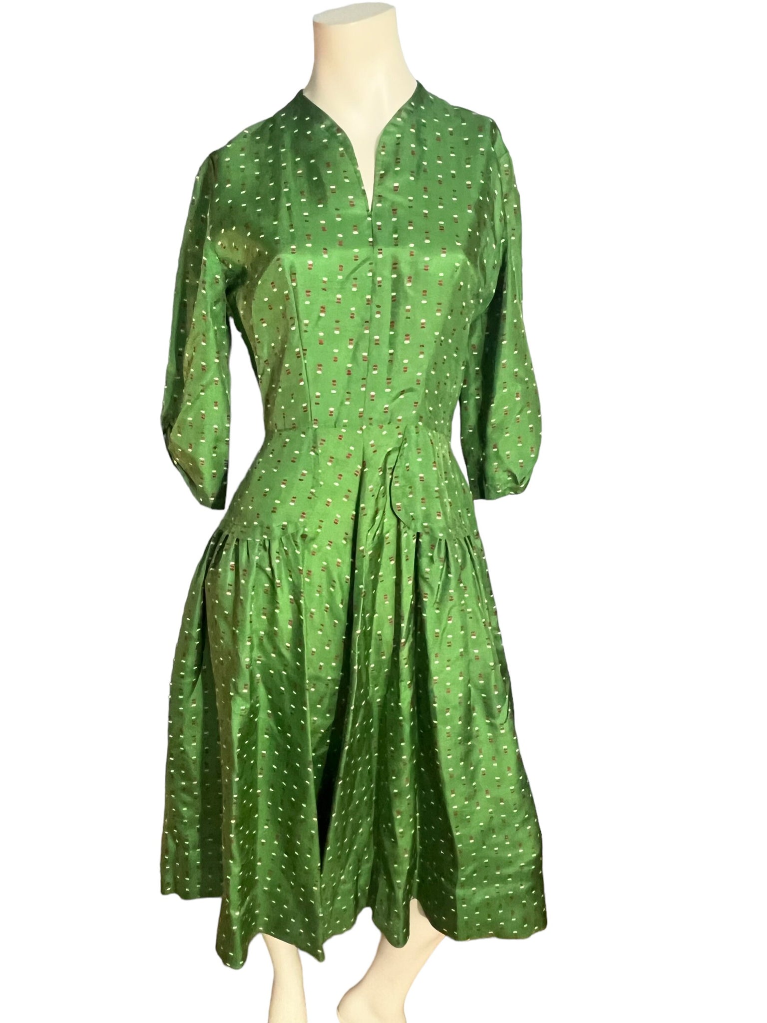 Vintage green 40's 50's dress M