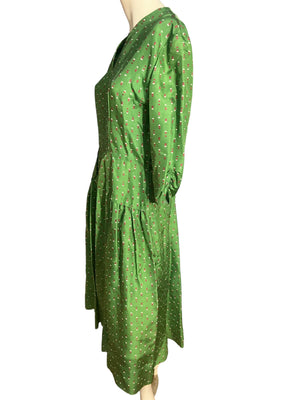 Vintage green 40's 50's dress M