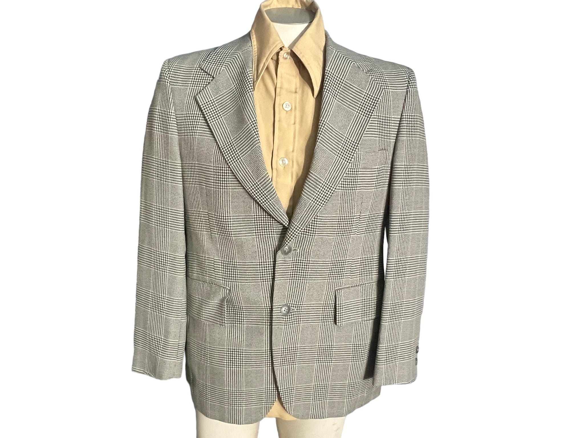 Vintage Palm Beach green plaid suit jacket 38