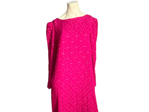 Vintage 80's Victor Costa pink long dress 16