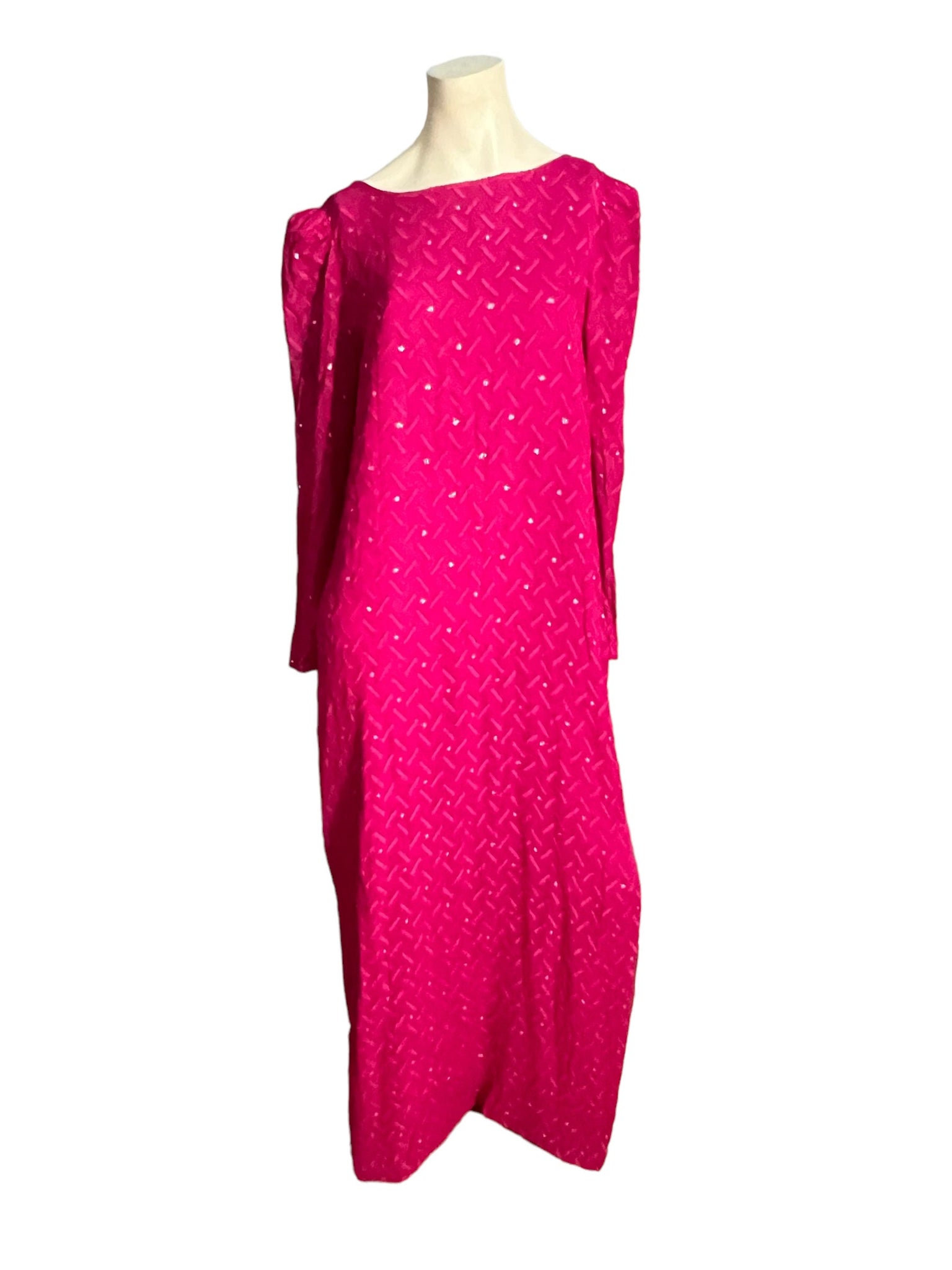 Vintage 80's Victor Costa pink long dress 16