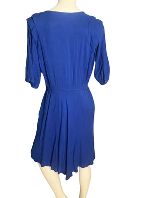 Vintage 80's woven blue dress M