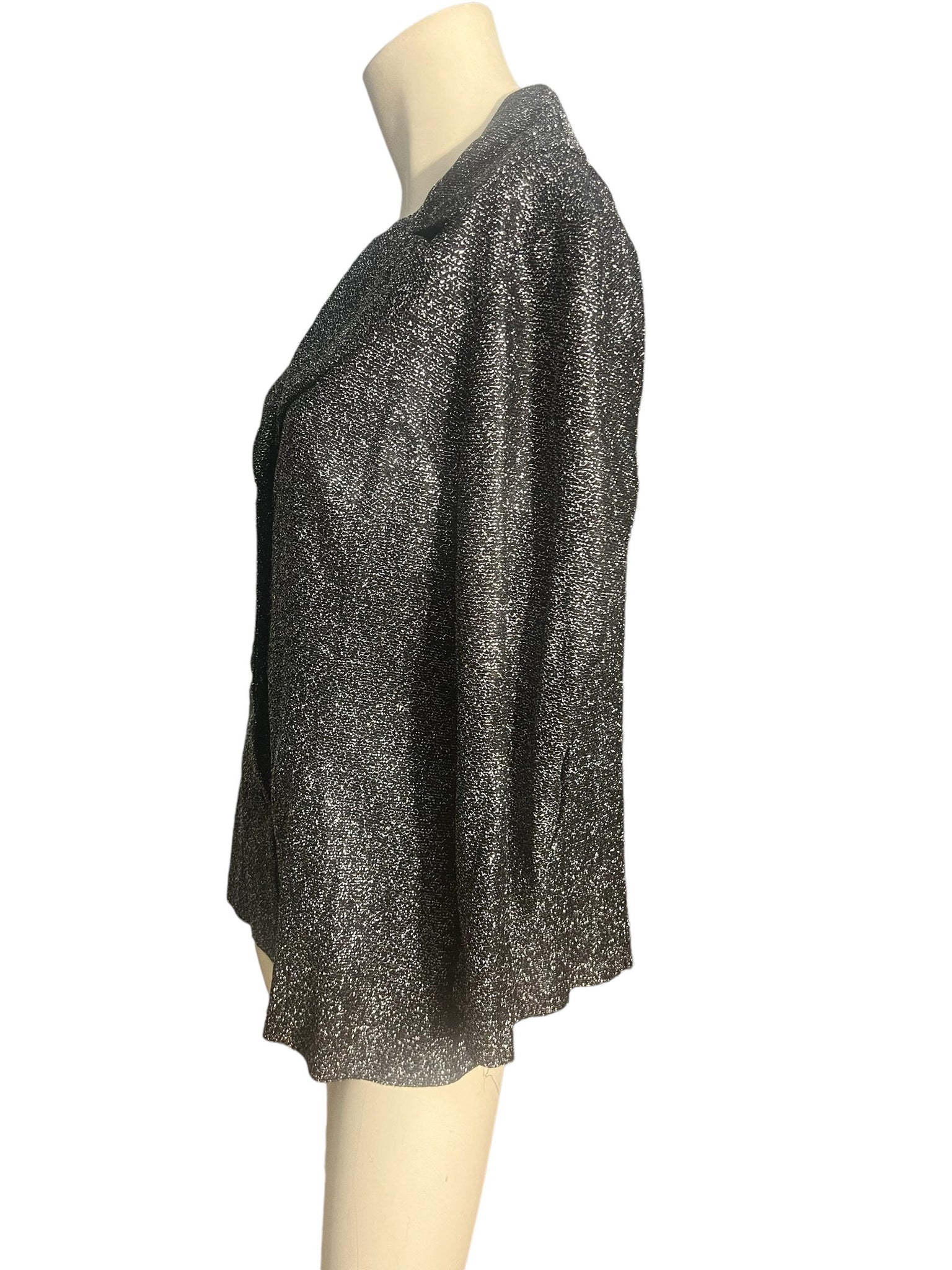 Vintage 70's black & silver jacket and top M L