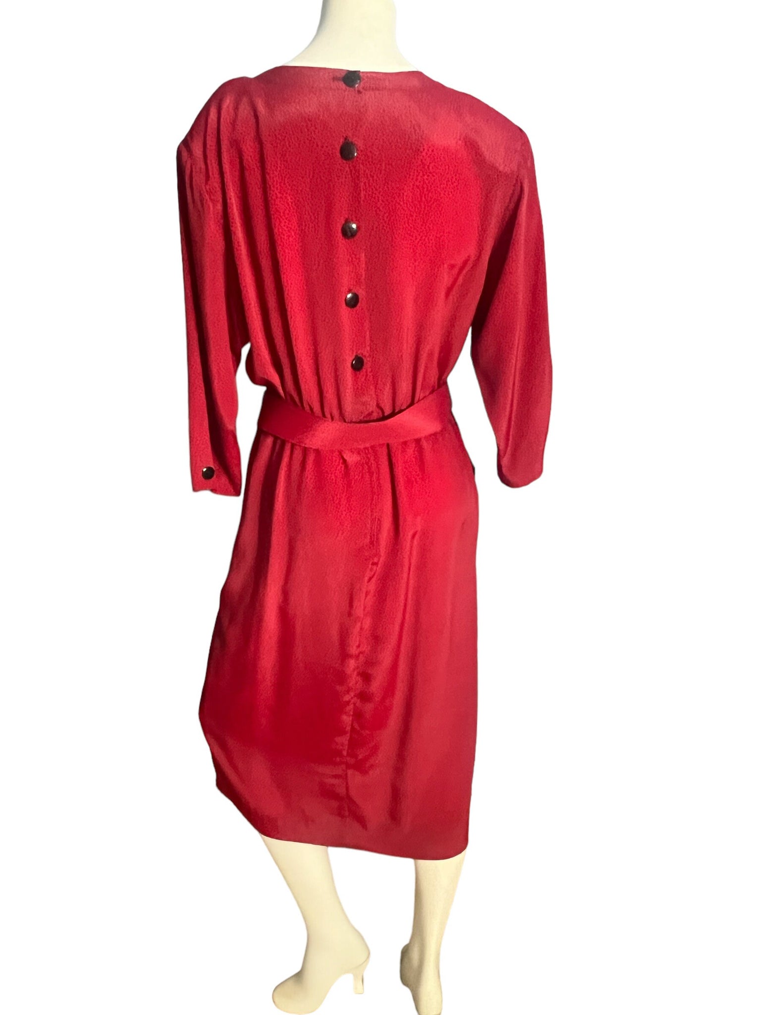 Vintage 80's red Lady Carol dress L 16