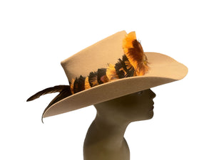 Vintage feather cowboy hat Trail Ridge 7 1/4