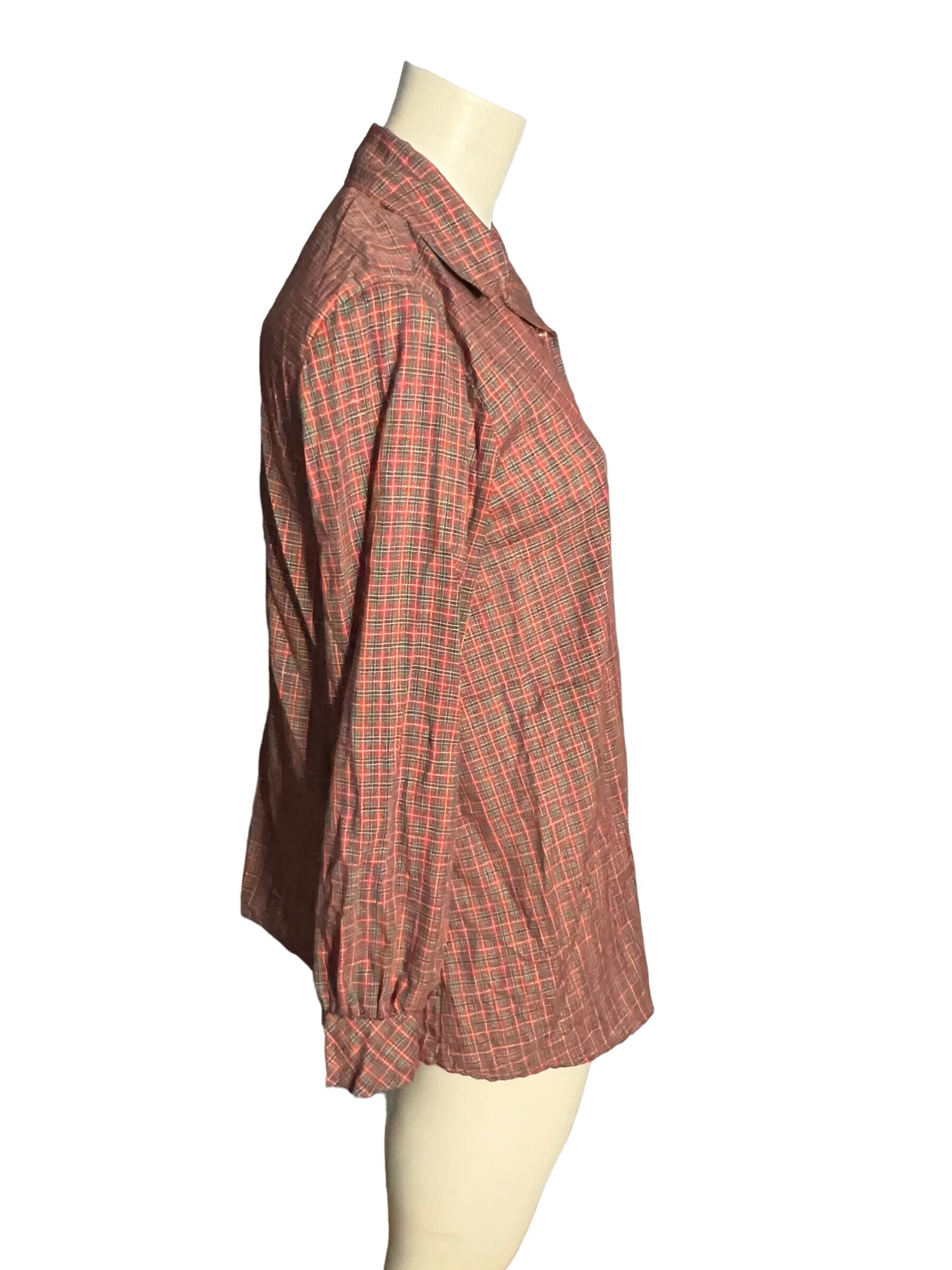 Vintage red plaid maternity shirt