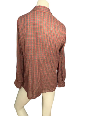 Vintage red plaid maternity shirt