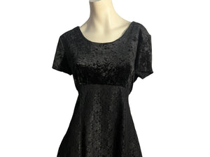 Vintage 80's black lace & velvet dress 12 Ms Choice