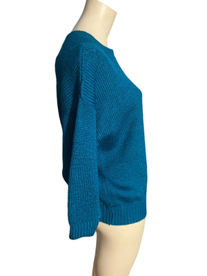 Vintage 80’s turquoise sweater L Alison J