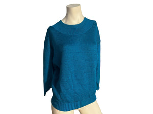 Vintage 80’s turquoise sweater L Alison J