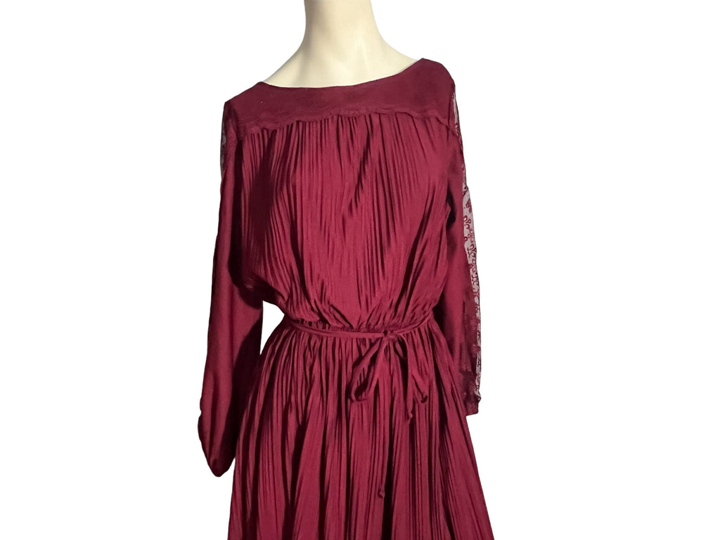 Vintage 70’s Sears maroon dress L