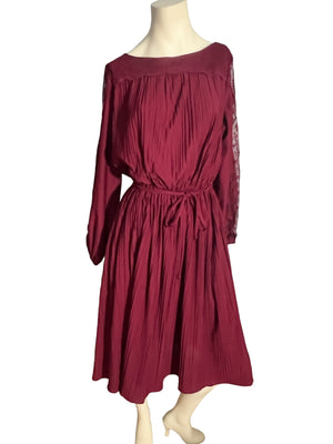 Vintage 70’s Sears maroon dress L