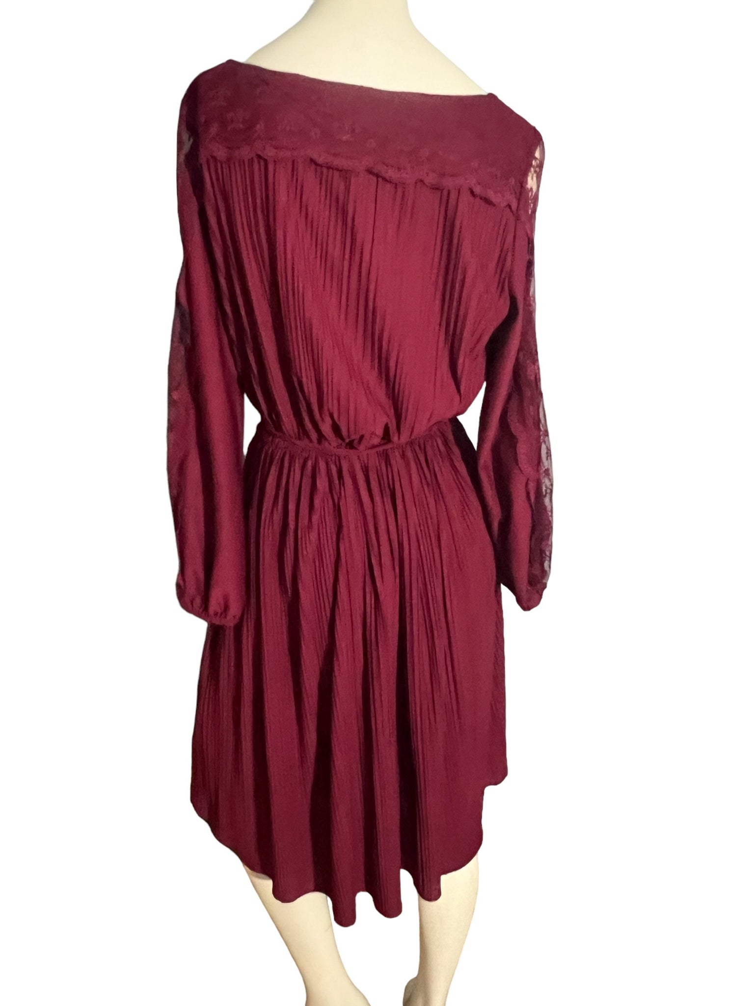 Vintage 70’s Sears maroon dress L