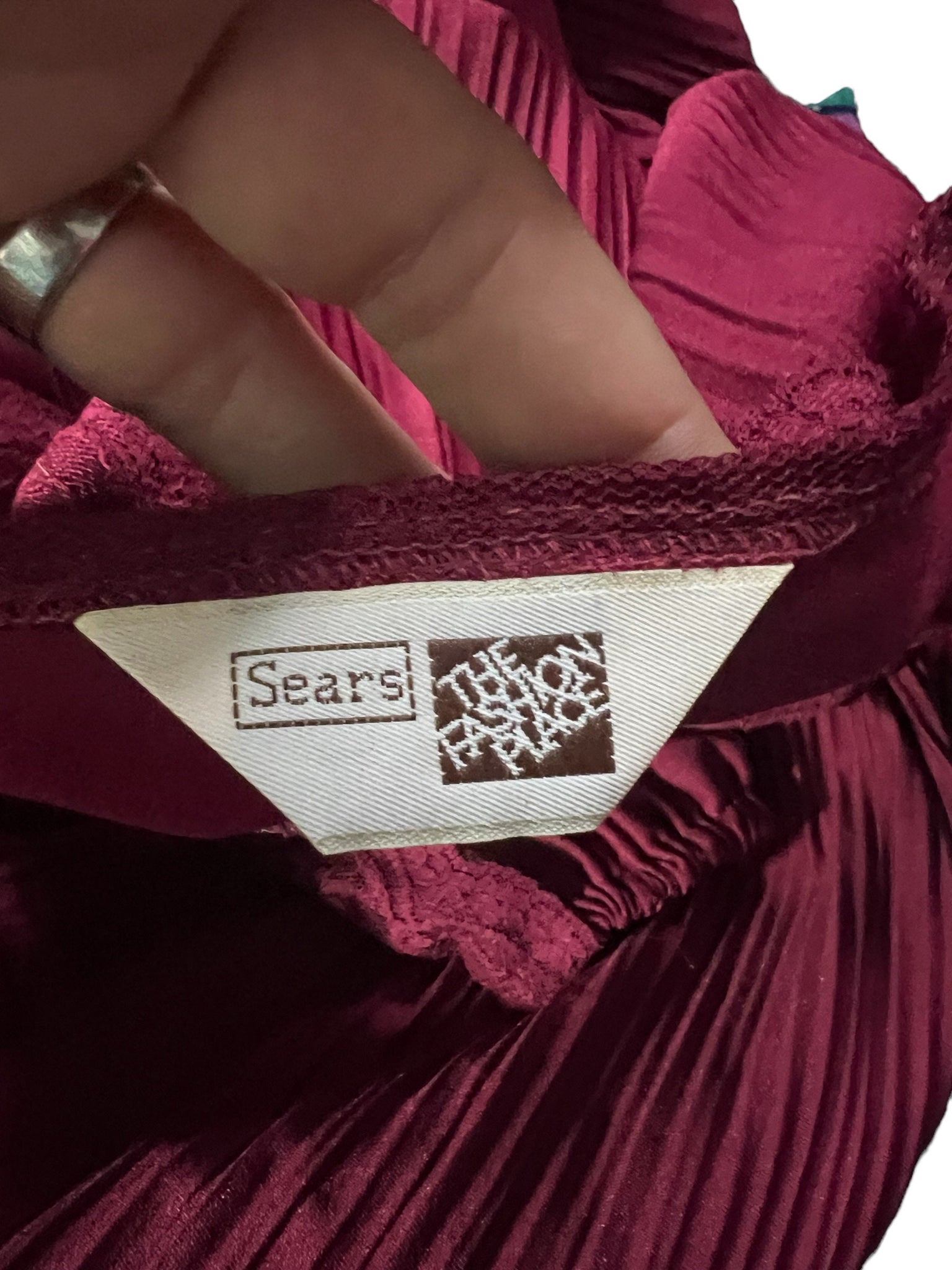 Vintage 70’s Sears maroon dress L