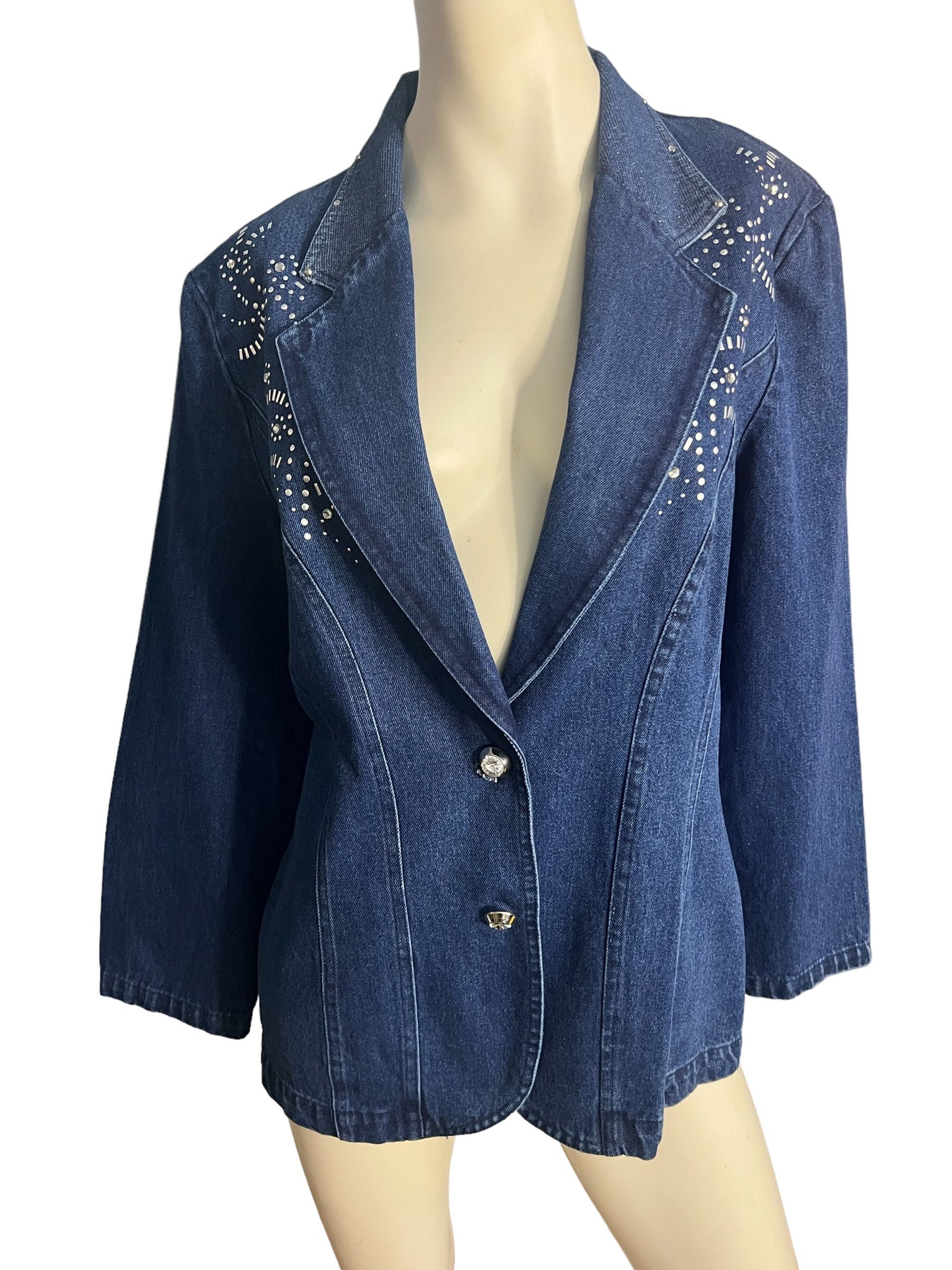 Vintage 80's jean jacket blazer 8 City Girl