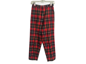 Vintage 80's red plaid wool high waist pants 10 Briggs