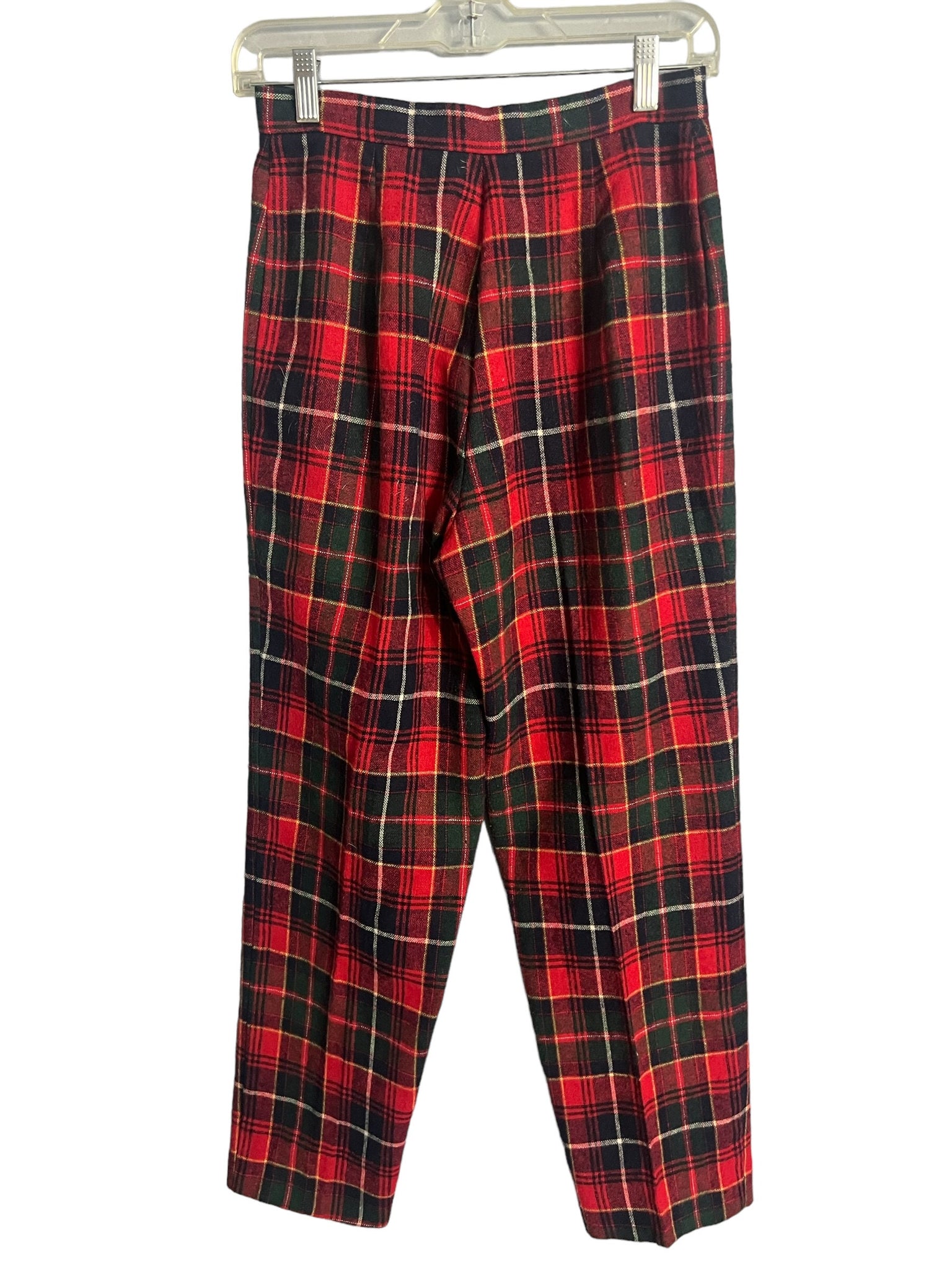 Vintage 80's red plaid wool high waist pants 10 Briggs