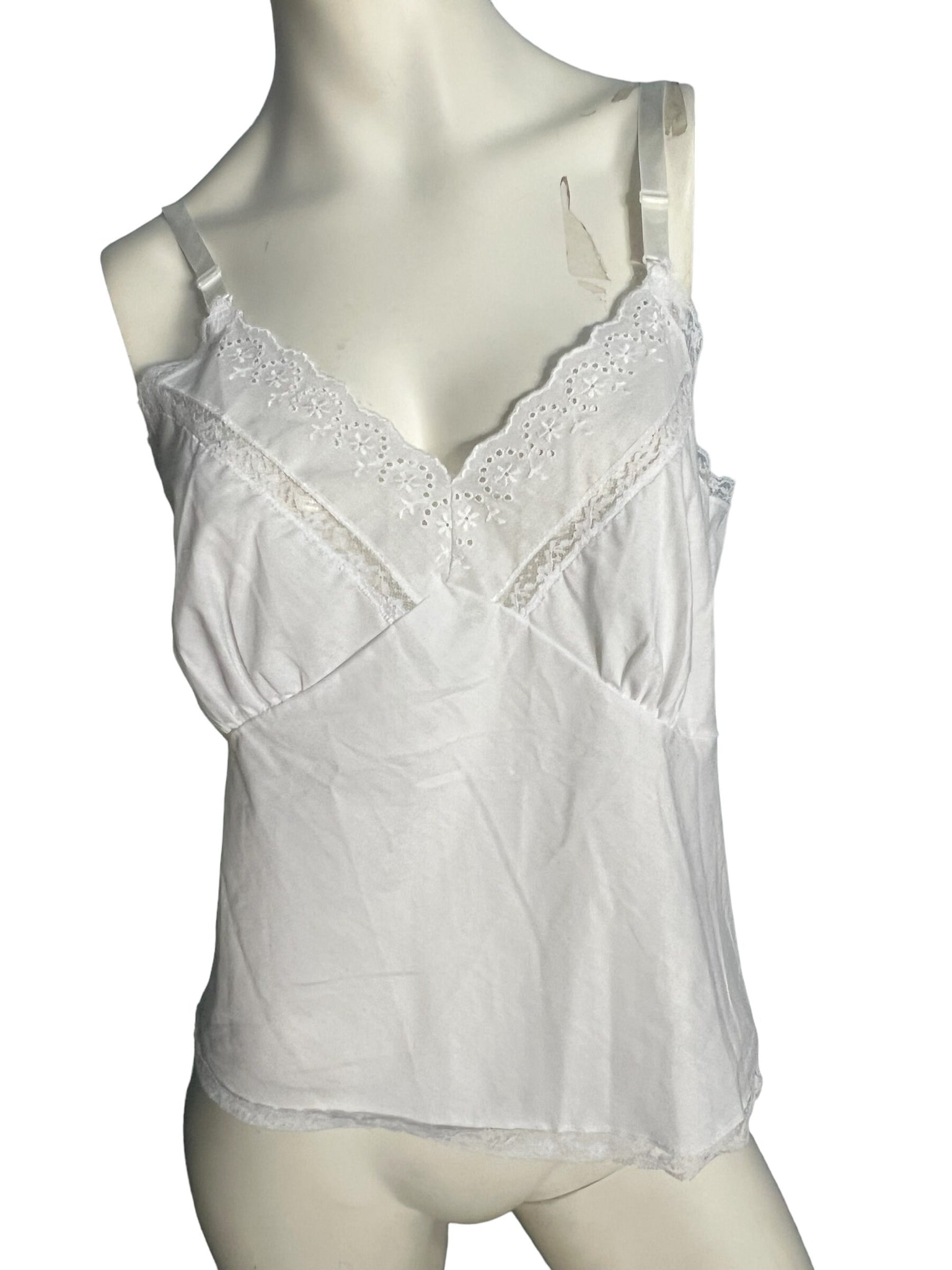 Vintage white cotton camisole L JCPenney